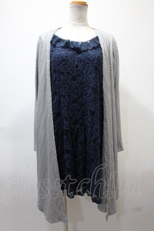 画像1: axes femme / レイヤード風チュニック  紺 Y-25-02-13-216-AX-OP-SZ-ZT381 (1)