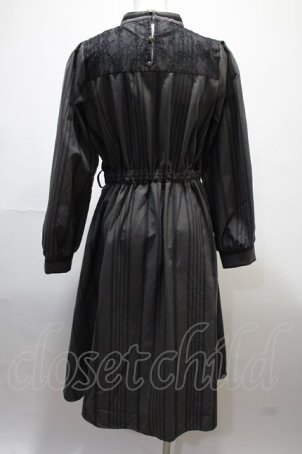 画像2: axes femme / ナポレオン風ハイネックワンピース M グレー Y-25-02-13-218-AX-OP-SZ-ZI (2)