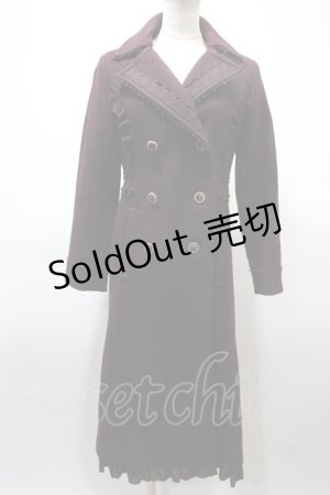 画像: axes femme / 薔薇レース襟コート  ワイン Y-25-02-13-225-AX-CO-SZ-ZT-C002