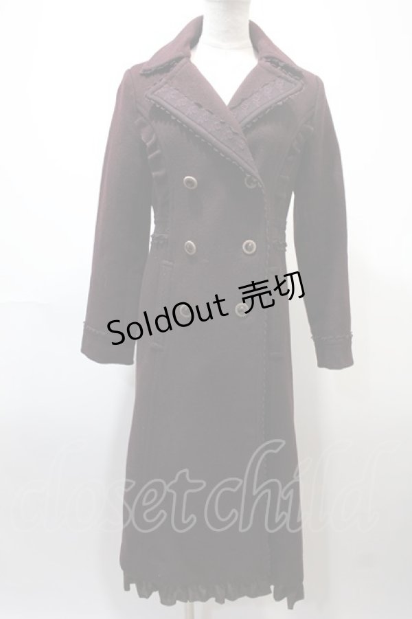 画像1: axes femme / 薔薇レース襟コート  ワイン Y-25-02-13-225-AX-CO-SZ-ZT-C002 (1)