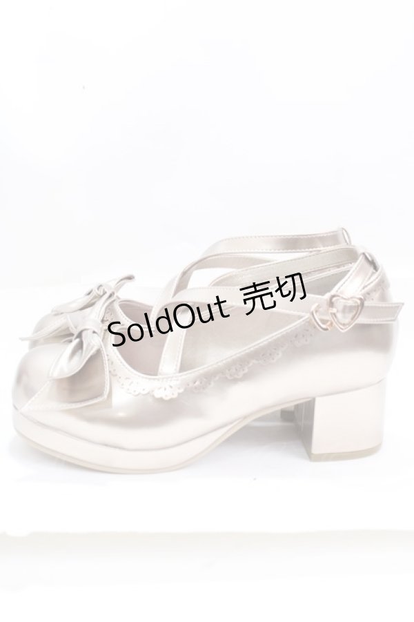 画像2: axes femme kawaii / クロスストラップパンプス L ゴールド Y-25-02-13-002-AX-SH-SZ-ZY (2)