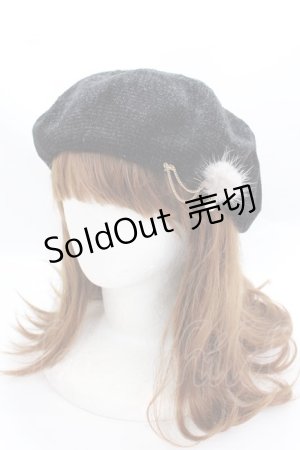 画像: axes femme / ベレー帽  黒 Y-25-02-13-017-AX-AC-SZ-ZT421