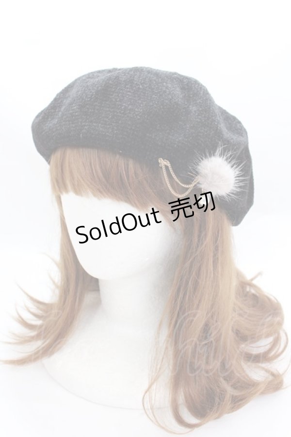 画像1: axes femme / ベレー帽  黒 Y-25-02-13-017-AX-AC-SZ-ZT421 (1)