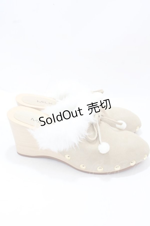 画像4: MILK / 木底ブーサン L ベージュ Y-25-02-16-089-ML-SK-SZ-ZT-K003 (4)