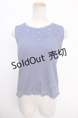 画像: axes femme / 吸水速乾モチーフレースタンク M 青 Y-25-02-16-106-AX-TO-SZ-OS