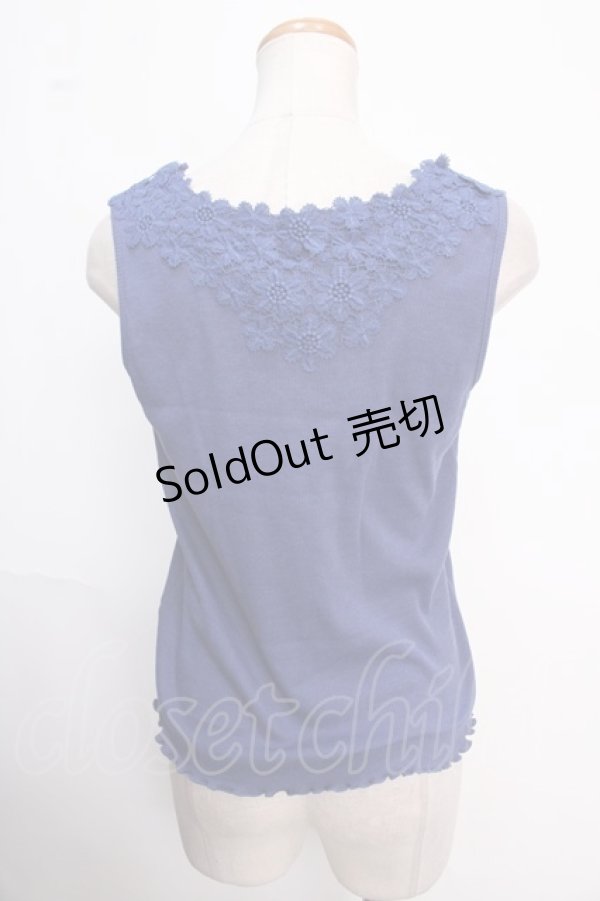 画像2: axes femme / 吸水速乾モチーフレースタンク M 青 Y-25-02-16-106-AX-TO-SZ-OS (2)