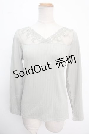画像: axes femme / 繊細レース長袖インナー M グリーン Y-25-02-16-118-AX-TO-SZ-OS