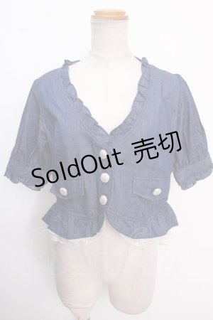 画像: axes femme / デニムフリル付きショートジャケット M インディゴ Y-25-02-16-132-AX-TO-SZ-OS