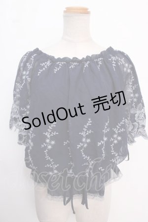 画像: axes femme / 刺繍ブラウジングプルオーバー  紺 Y-25-02-16-133-AX-TO-AS-OS