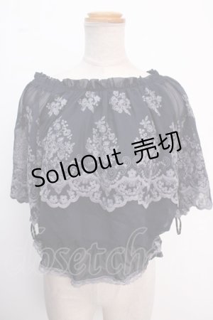 画像: axes femme / 2WAY刺繍プルオーバー  紺 Y-25-02-16-135-AX-TO-AS-OS