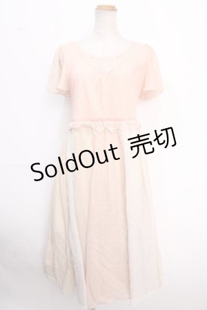 画像: axes femme / シフォン切替ロングワンピース  ピンク Y-25-02-16-160-AX-BL-AS-OS