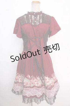 画像: axes femme / フロントレースアップワンピース M ワイン Y-25-02-16-162-AX-OP-SZ-ZI