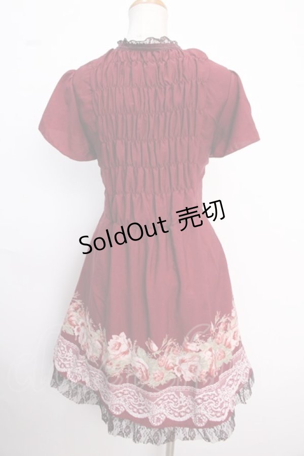 画像2: axes femme / フロントレースアップワンピース M ワイン Y-25-02-16-162-AX-OP-SZ-ZI (2)