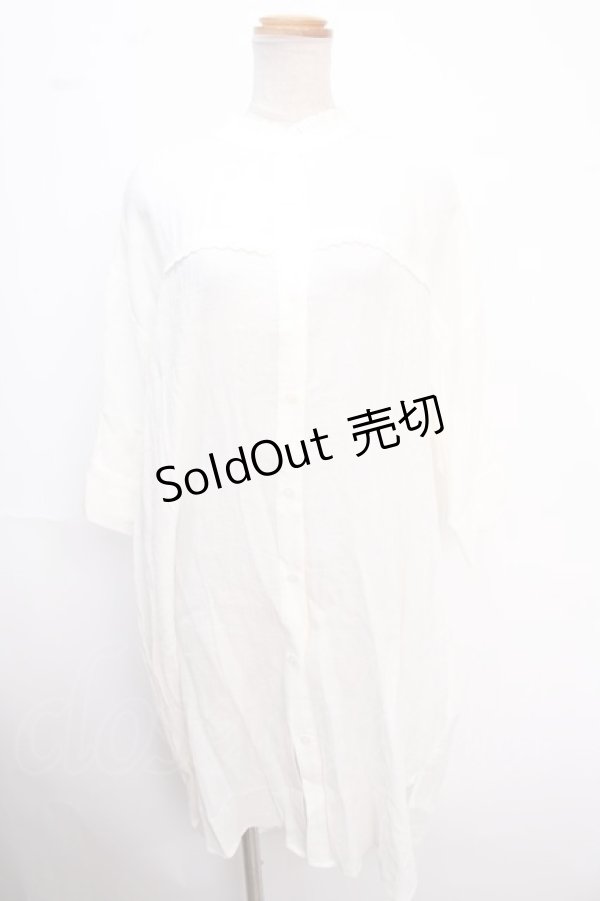 画像1: axes femme POETIQUE / シアーロングシャツワンピース M 白 Y-25-02-16-180-AX-OP-SZ-ZI (1)