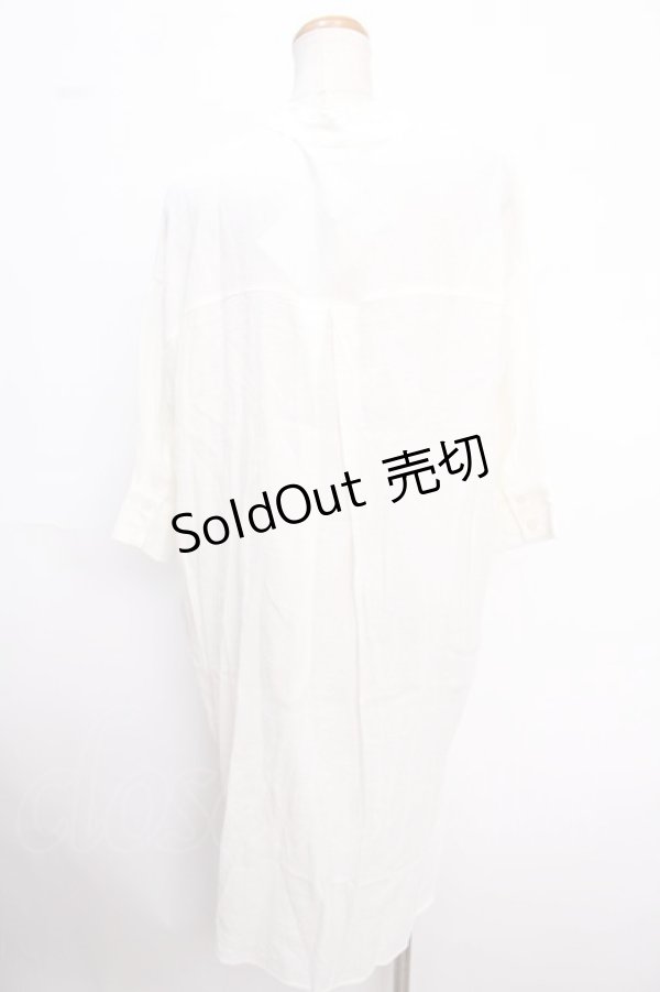 画像2: axes femme POETIQUE / シアーロングシャツワンピース M 白 Y-25-02-16-180-AX-OP-SZ-ZI (2)