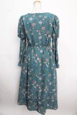 画像2: axes femme Nostalgic / ボタニカル柄レースアップワンピース M グリーン Y-25-02-16-181-LO-OP-SZ-ZT463 (2)