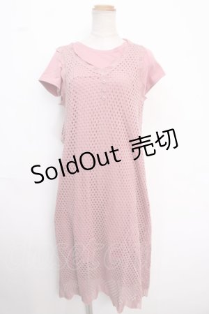 画像: axes femme POETIQUE / クロシュニットワンピース M ピンク Y-25-02-16-204-AX-OP-SZ-ZH
