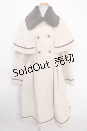 画像: axes femme POETIQUE / ファー襟付きケープロングコート M ベージュ Y-25-02-16-225-AX-CO-SZ-ZT-C002