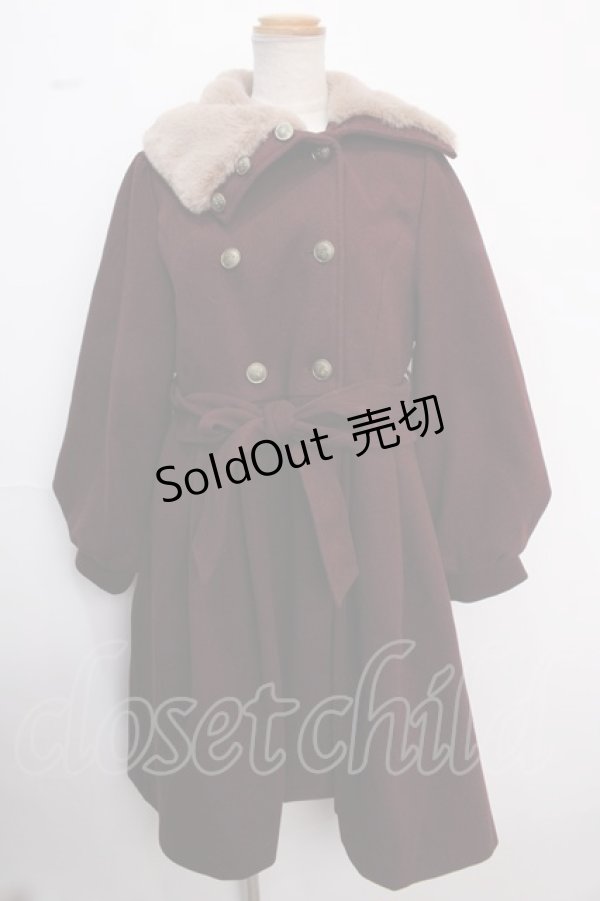 画像1: axes femme POETIQUE / アシメナポレオンロングコート M ワイン Y-25-02-16-232-AX-CO-SZ-ZT-C025 (1)