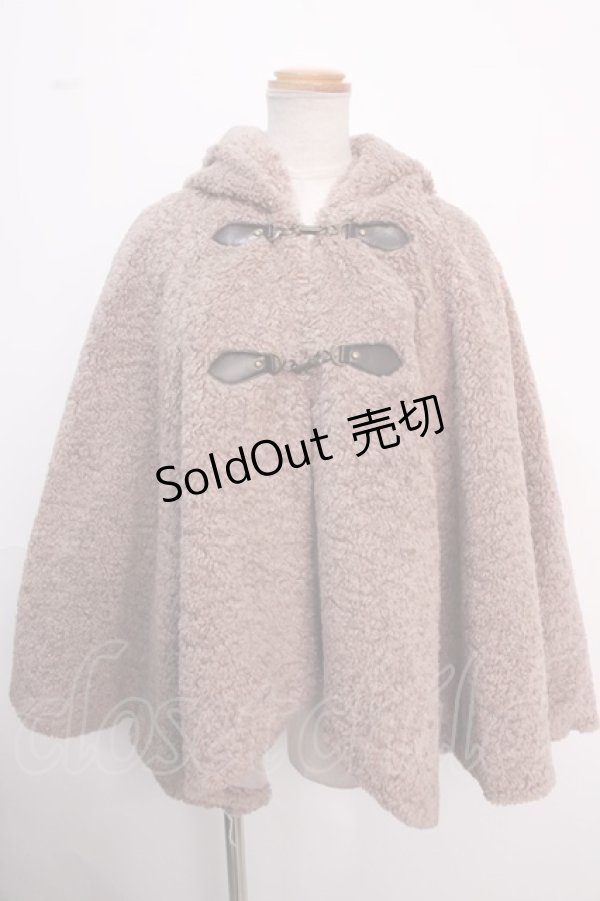 画像1: axes femme / カーリーボアケープポンチョ M モカ Y-25-02-16-233-AX-CO-SZ-ZT-C025 (1)