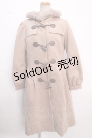 画像: axes femme / パネル刺繍ダッフルコート L 茶 Y-25-02-16-244-AX-CO-SZ-ZT-C025