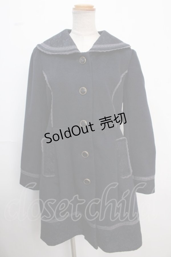 画像1: axes femme / 裾レースセーラーコート M 紺 Y-25-02-16-246-AX-CO-SZ-ZT-C020 (1)