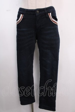 画像: axes femme / レース配色ストレッチデニム M インディゴ Y-25-02-16-249-AX-PA-SZ-ZS