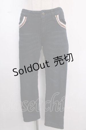 画像: axes femme / レース配色ストレッチデニム M インディゴ Y-25-02-16-249-AX-PA-SZ-ZS