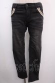 画像1: axes femme / レース配色ストレッチデニム M 黒 Y-25-02-16-250-AX-PA-SZ-ZI (1)