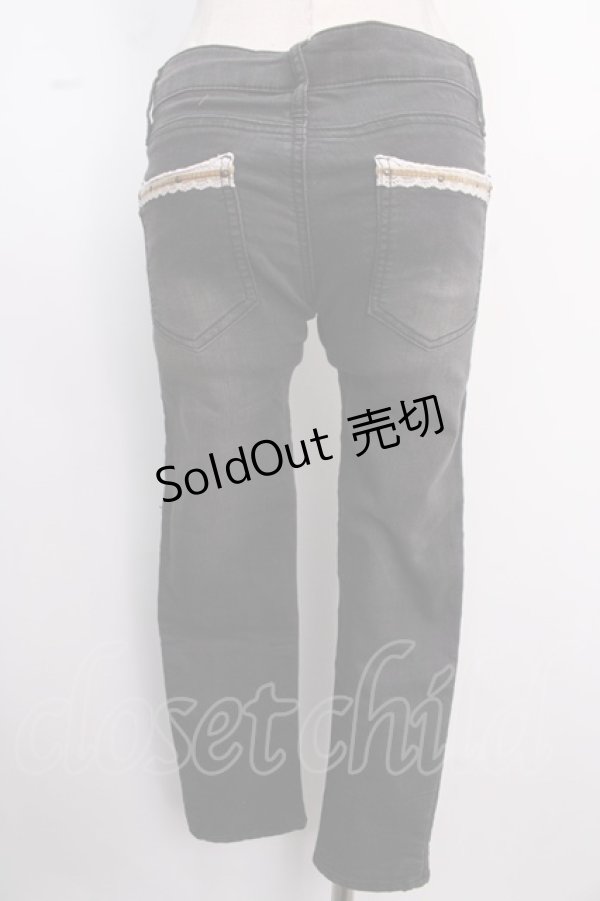 画像2: axes femme / レース配色ストレッチデニム M 黒 Y-25-02-16-250-AX-PA-SZ-ZI (2)