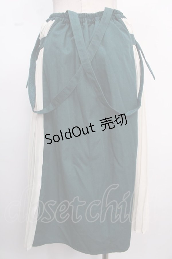 画像2: axes femme / サイドプリーツバックル付スカート M グリーン Y-25-02-16-260-AX-SK-SZ-ZS (2)
