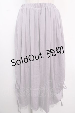 画像: axes femme / サテン裾レーススカウチョ  ラベンダー Y-25-02-16-264-AX-PA-AS-ZY