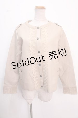 画像: axes femme / ソフトレザーノーカラージャケット M ベージュ Y-25-02-16-275-AX-JA-SZ-ZI