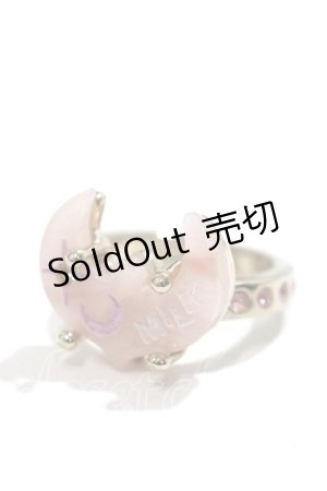 画像: MILK / MOONリング  ピンク×ゴールド Y-25-02-16-040-ML-AC-SZ-ZY