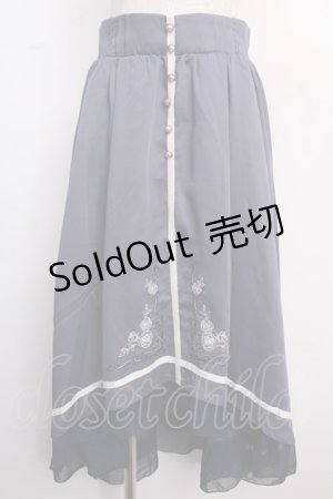 画像: axes femme / 薔薇刺繍フィッシュテールスカート M ブルー Y-25-02-18-050-AX-SK-SZ-ZI