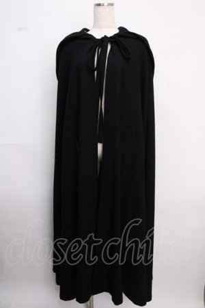 画像: ATELIER BOZ / フード付きロングマント  ブラック×ワイン Y-25-02-18-054-EL-CO-SZ-ZT-C034