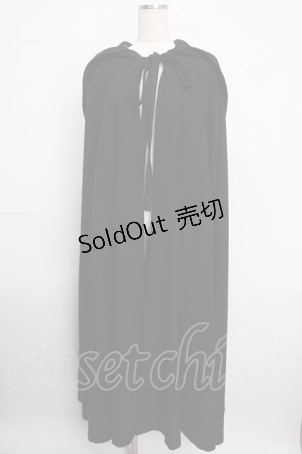 画像1: ATELIER BOZ / フード付きロングマント  ブラック×ワイン Y-25-02-18-054-EL-CO-SZ-ZY (1)