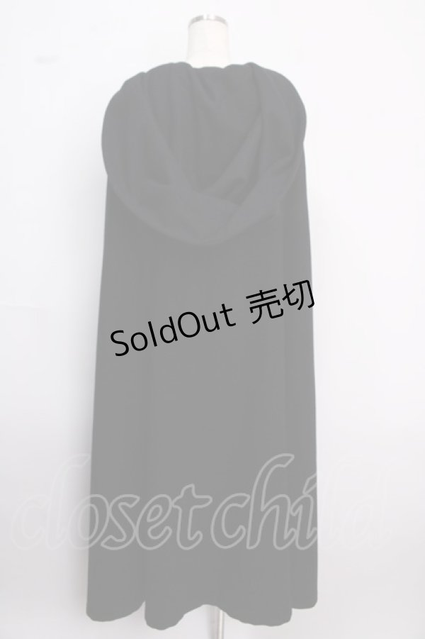 画像2: ATELIER BOZ / フード付きロングマント  ブラック×ワイン Y-25-02-18-054-EL-CO-SZ-ZY (2)