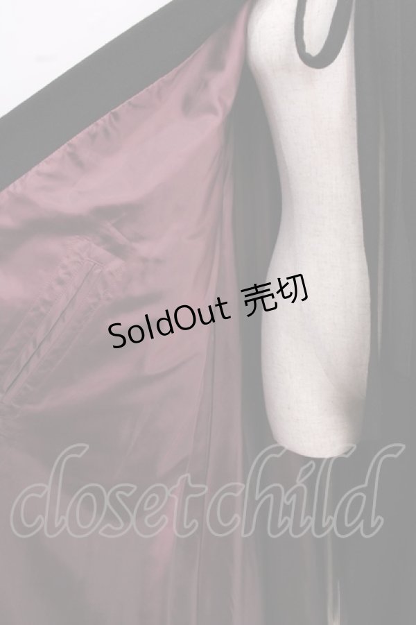 画像3: ATELIER BOZ / フード付きロングマント  ブラック×ワイン Y-25-02-18-054-EL-CO-SZ-ZY (3)