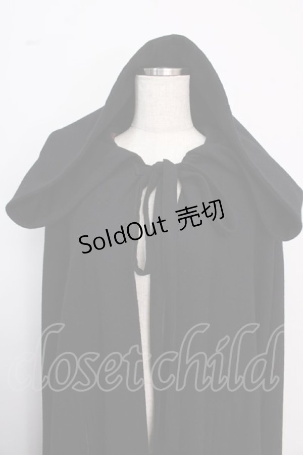 画像4: ATELIER BOZ / フード付きロングマント  ブラック×ワイン Y-25-02-18-054-EL-CO-SZ-ZY (4)