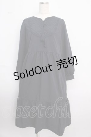 画像: axes femme / キルティングブロッキングワンピース F 紺 Y-25-02-18-089-AX-OP-SZ-ZT425