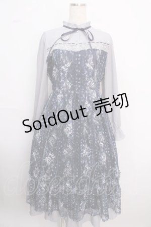画像: axes femme / フラワープリントレースワンピース F 紺 Y-25-02-18-090-AX-OP-SZ-ZI