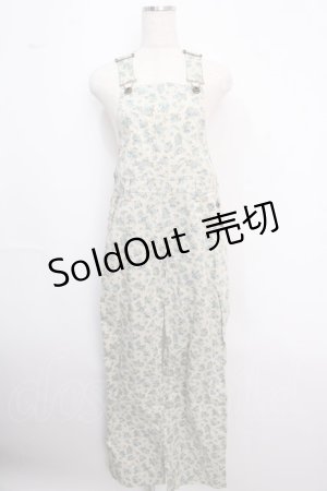 画像: MILK / Back ribbonオーバーオール  クリーム×ブルーフラワー Y-25-02-18-093-ML-OP-SZ-ZY