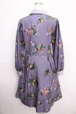 画像2: axes femme POETIQUE / ラ レコルト柄シャツワンピース  紫 Y-25-02-18-103-AX-OP-AS-OS (2)