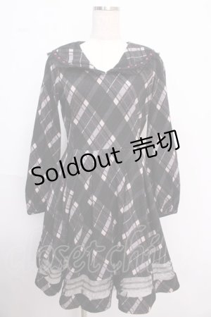 画像: axes femme kawaii /チェックセーラーワンピース M 黒 Y-25-02-18-105-AX-OP-SZ-ZH