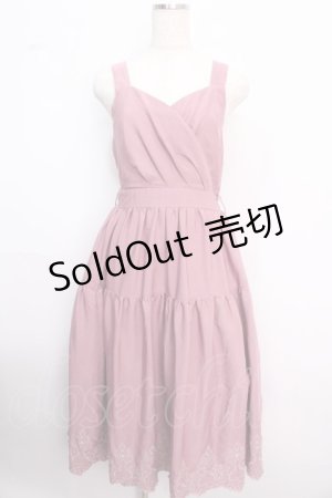 画像: axes femme POETIQUE / 裾スペード刺繍ジャンスカ M ピンク Y-25-02-18-106-AX-OP-OW-ZH