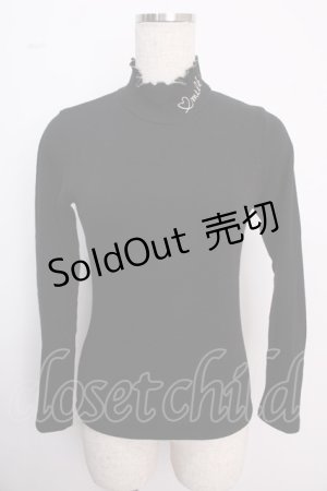 画像: MILK / ロゴ刺繍ハイネックニット  ブラック Y-25-02-18-011-ML-TO-SZ-ZT425