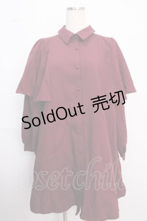 画像: axes femme POETIQUE /ケープデザインワンピース M ワイン Y-25-02-18-109-AX-OP-IG-ZI