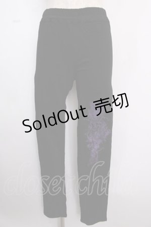 画像: ALGONQUINS / プリントスキニーパンツ  黒 Y-25-02-18-039-AL-PA-SZ-ZY