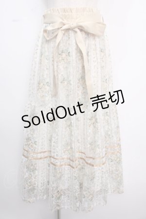 画像: axes femme / フラワープリントレーススカート F イエロー Y-25-02-18-048-AX-SK-SZ-ZI